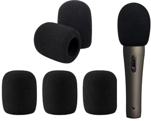 Changyeah 6 Stück Mikrofon Windschutz,Schwarz Popschutz Kopfhörer Mikrofon Schaumstoff Spuckschutz Windschutzscheibe für Bühnenperformance Treffen,Bühnenperformance and Treffen, Schwarz