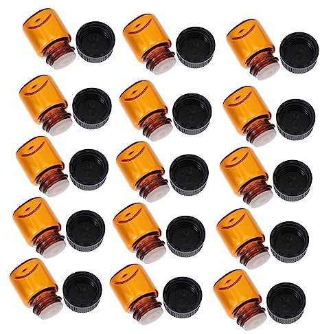 Mipcase 100pièces Flacon Verre Pour Huiles Essentielles Bouchon Perforé Bouteilles Échantillons Verre Teinté Pour Cosmétiques Et Aromathérapie