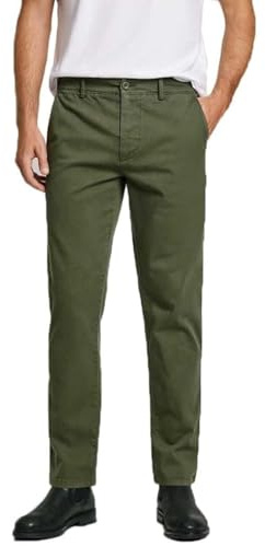 PEPE JEANS Slim Chino Twill Pantalones, Leaf Green, 30W Unisex Adulto