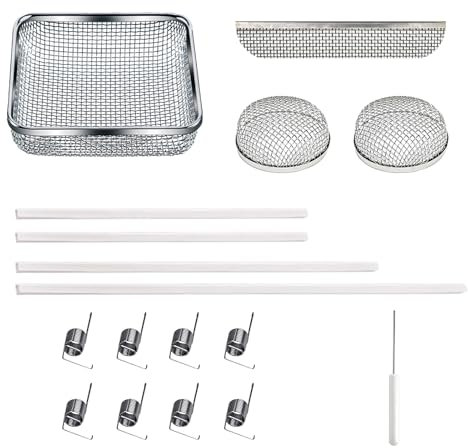 Hillhub Housse d'aération de four de camping-car, moustiquaire volante, maille en acier inoxydable avec outil d'installation et caoutchouc de silicone, couvertures d'insectes pour chauffe-eau de