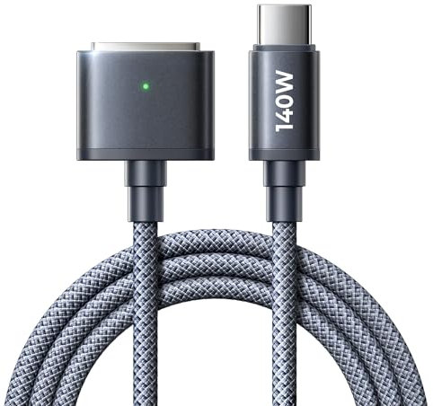 LISEN 140W Câble USB C vers Magsafe 3 (2 m) Apple Cable Chargeur pour Macbook Air M4 2024/ M3 M2 2023/ M1 2022 MacBook Pro 16 15 14 (14-16 Pouces) Câble Magnétique pour Mac Booking Pro Air Accessoire