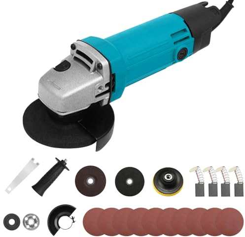Luojuny Angle Grinder Power Tools, 220V Mini Angle Grinders, 100mm 850W Corded Angle Grinders, 2 x Angle Grinding Disc, 1 x Polishing Wheel, Handheld Electric Grinder Tool for Cutting