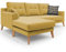 Danish Store – Ecksofa mit Halbinsel, wendbar, 237 cm, wasserdicht – Ecksofa für moderne Einrichtungen – Gelb