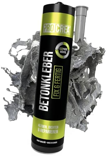 PROCREA® Betonkleber Fix & Fertig [Körniger Reparaturmörtel] Gebrauchsfertiger Fugenmörtel, Fliesenkleber, Steinkleber uvm. - Universeller Dichtkleber innen & aussen - Zementgrau - Profi-Qualität