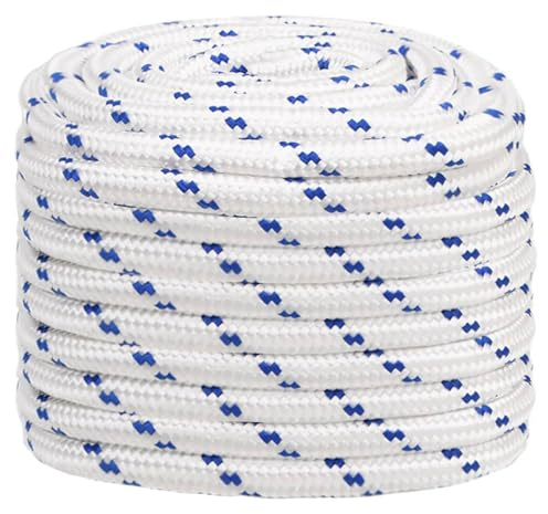 Tidyard Corde de Bateau Blanc 20 mm 50 m Polypropylène Corde en Polypropylène pour Gréement, comme Amarre