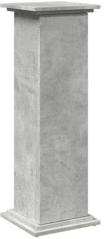 vidaXL Display Stand/Storage Plant Shelf - 3-Tier Concrete Grey Engineered Wood, 31 x 30 x 90 cm, Customisable Door, Home Decor Organizer