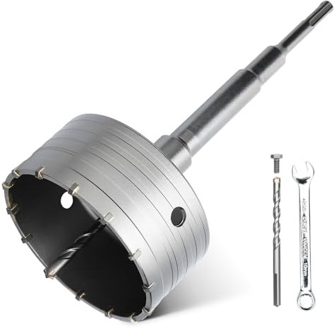 hsawbit 130mm Core Drill Bit SDS Concrete Hole Cutter with 220mm SDS Shank, Masonry Hole Saw Wall Hole Cutter Holesaw for Concrete Brick Wall Stone
