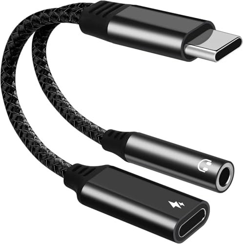 Adaptateur USB C Jack 2 en 1, Adaptateur USB C vers Prise Casque 3.5 mm Adaptateur Aux vers USB C Adaptateur Écouteurs Type C pour iPhone 15 16 Pro, Samsung, iPad Pro et Autres Appareils de Type C