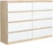 meble masztalerz Kommode mit 8 Schubladen 120 cm, Sideboard Wohnzimmer, Kommode Schlafzimmer H: 101,5 cm, B: 120 cm, T: 39 cm,Kommode mit Schubladen, Schubladenschrank (Sonoma Weiß)