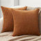 Topfinel Kissenbezug 40x40 Herbst Karamell Orange 2er Set Cord Kissenbezüge Kissenhülle Sofakissen Dekokissen deko für Sofa Bett Wohnzimmer Kinder flauschig