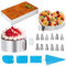 XINGNA 3 Stück Tortenring Verstellbar, Backrahmen Rechteckig Verstellbar, Herzform Backform, Edelstahl Tortenring Hoch 5cm mit Waage, Spritzbeutel, Spritztüllen-Set, für Die Torten-Zubereitung