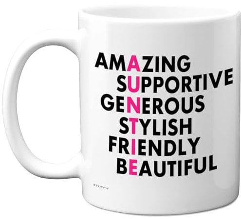 Stuff4 Auntie Gifts - Family Acronym Mug - Happy Birthday Gifts for Auntie from Nephew Niece, Wordplay Birthday Mothers Day Presents, 11oz Ceramic Dishwasher Safe Premium Mugs