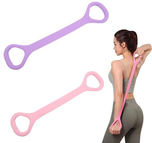 2025 Fitnessbänder mit Griffen,Widerstandsbänder Krafttraining,Fitnessband Gummi,Resistance Bands für Rücken und Schultern,Gymnastikband Elastisch für Muskelaufbau Pilates Yoga Krafttraining,2 Stück