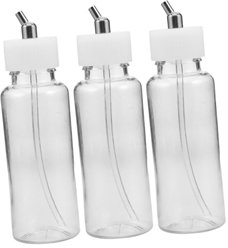 Gatuida 3pcs Airbrush Paint Storage Bottles 80cc Plastic Siphon Feed Paint Dispenser Containers for Studio Painting with Wide Compatibility