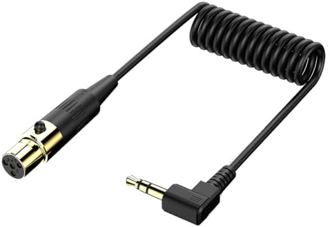 Bosiyrggrl Right Angle 3.5mm to XLR Aux Cable 90 Degree Angle 3.5mm to XLR 90 Microphone Cable for Laptop Microphone Amplifier 4pin