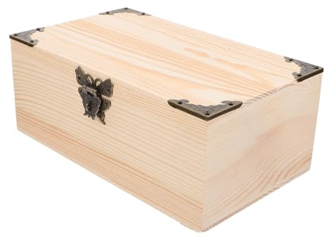 DEARMAMY Holz Aufbewahrungsbox Mit Klappdeckel 9.84X5.91X3.94In Vielseitige Aufbewahrungsbox Aus Holz Für Schmuck Andenken Und Kleine Gegenstände Zur Ordnung Im Haushalt