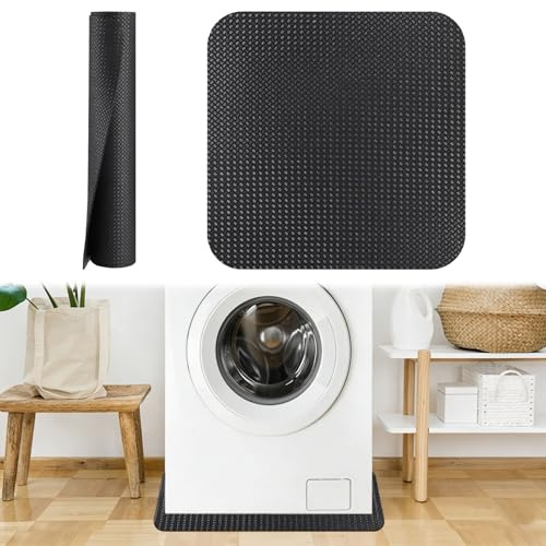 60×60cm Antivibrationsmatte Waschmaschine - Beidseitig Antirutschmatte | Rutschfest, Stoßfest, Wasserdicht, Verschleißfest, aus Silikon, Geeignet für Trockner und Waschmaschinen.