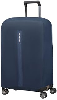 Samsonite TA Revolution - Faltbare Schutzhülle für Koffer Größe M, Kofferhülle passend für 66–69 cm, Reisekoffer Schutz, mit reflektierendem Detail, Blau (Midnight Blue)