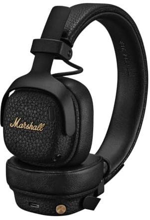 Marshall Cuffie sovraurali wireless Milton ANC con cancellazione attiva del rumore adattiva e fino a 80 ore di riproduzione, Nero
