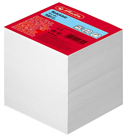 Herlitz Notizklotz, blanko weiß, 900 Notizzettel, 9 x 9 cm