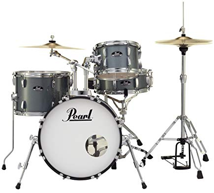 Pearl Roadshow Schlagzeug Set 4-teilig Komplettset mit Becken und Ständer Charcoal Metallic (RS584C/C706)