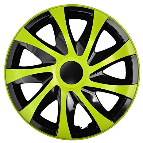 NRM KO246 Radzierblende Draco CS, Schwarz/Grün, 14 Zoll, 4er Set