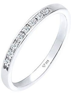 Elli DIAMONDS Ring Damen Aufsteckring Funkelnd mit Diamant (0.04 ct.) in 925 Sterling Silber