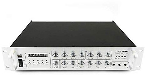 Cablematic – Amplificatore di Suono Professional 350 W 110 V 4 Zone con MP3 AUX Mic Rack