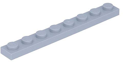 10 x LEGO® Plate 1 x 8 Light Bluish Gray