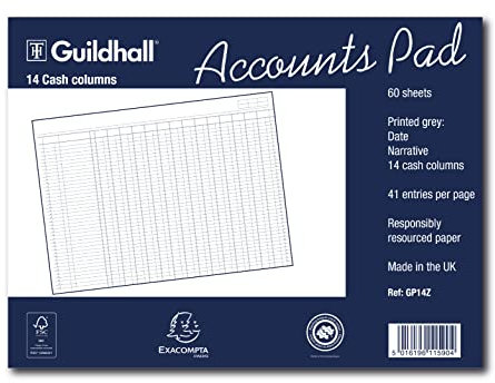 Guildhall Spaltenblock, 60 Blatt 297 x 420 mm, Ref GP14