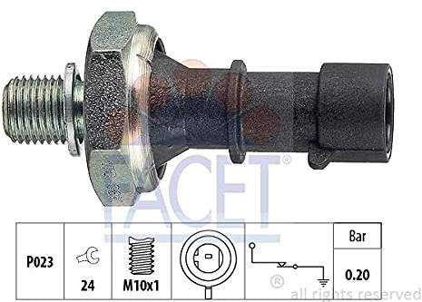 FACET Öldruckschalter Öldrucksensor 7.0170 M10x1 Schlüsselweite: 24 Kompatibel mit OPEL Corsa D Schrägheck S07 ZAFIRA B A05 Mokka/Mokka X J13 Astra J Sports Tourer P10 Meriva A X03