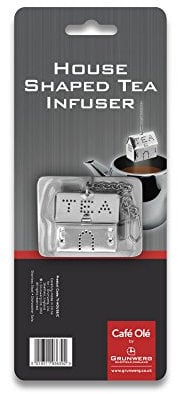 Café Olé Thé Stål House Shaped Stainless Steel Strainer for Loose Tea Leaves and Spices Infusion, 5 x 5.2 x 4 cm