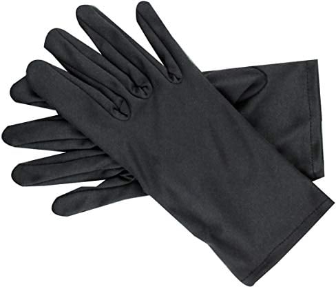 Heli Polierhandschuhe aus Mikrofaser, reinweiß, für Uhren/Schmuck/Reinigung, waschbar, Schwarz, Größe 8