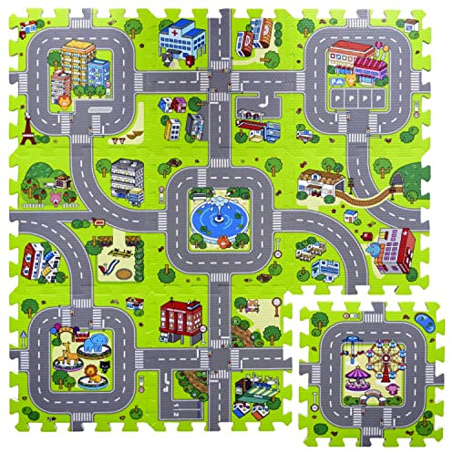 9 stücke Baby Eva Schaum Puzzle Matte für Kinder. Rennbahn Spielmatte. 9 Stück. 30 x 30 x 1 cm. je dick. Modell 1