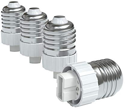 EAZY CASE 24x Lampensockel Adapter - Konverter für E27 Fassung auf G9 Lampenadapter für LED-/Halogen- und Energiesparlampen Sockeladapter, weiß
