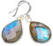 925er Sterling Silber Labradorite Einzigartig Handgefertigt Ohrringe 3,2cm Blue A2203