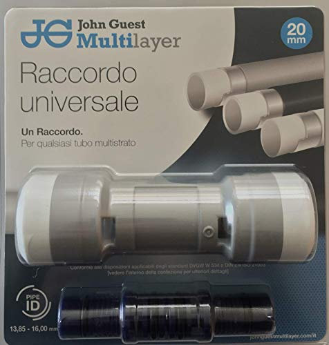 Raccordo universale per tubo multistrato, connettore universale - Interno: 13,85 a 16,00 mm - Esterno 20 mm