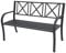HTI-Line Gartenbank Nordic Schwarz Sitzbank Landhausbank mit Armlehne