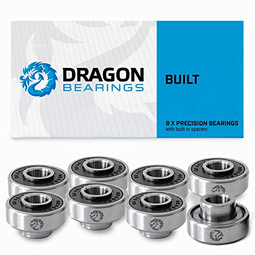 Fireball Dragon Precision Skateboard Bearings | 608 Bearing for Skateboards, Longboards, Inline Skates, Roller Skates, Spinners (Built 8)