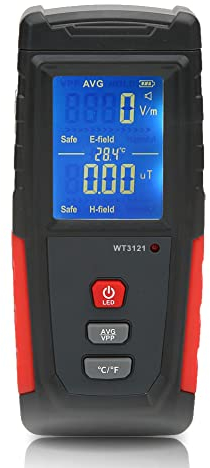 Rilevatore di radiazioni a campo elettromagnetico Mini digitale LCD EMF portatile per casa Cellulare Computer Forno a microonde Cavo ad alta tensione Prova di radiazione ecc