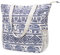 WANDF Floral Beach Tote Water-resistant Beach Bag Large Shoulder Bag for Yoga Travel with Multi Pockets (Blue Elephant)