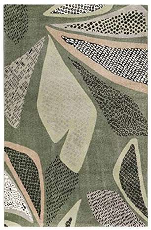 Esprit Home Teppich - Läufer, weicher moderner Kurzflor Teppich perfekt geeignet für das Wohnzimmer und Schlafzimmer, sehr pflegeleicht, Hazel (80x 150 cm, Grau Grün)
