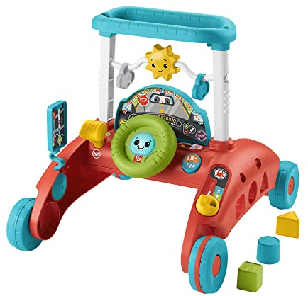 Fisher-Price Trotteur à 2 côtés, Rythme Stable et Réguliertrotteur interactif inspiré des voitures avec activités et chansons éducatives, Jouet Enfant, Dès 6 mois, Version: UK-Anglais , HJP47