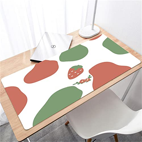 Großes Gaming-Mauspad-Pad700x300x4mm Mit weicher Naturkautschuknaht, geeignet für Spieltischuntersetzer im Büro Yellow Pink Bunny