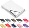 Waylipun Porte-Cartes de Visite Professionnel en Cuir synthétique et Acier Inoxydable - Garde Les Cartes de Visite en Parfait état - Porte-Cartes Fin en métal avec Fermeture magnétique, Blanc