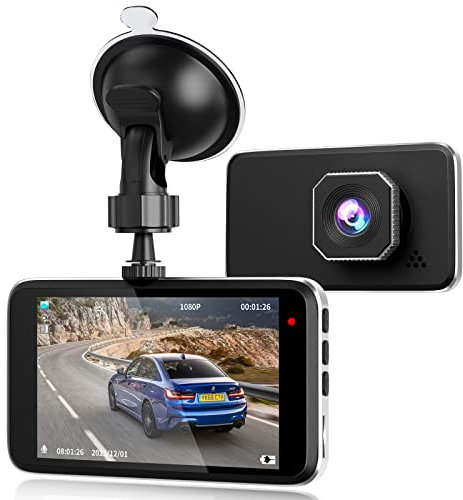 Dash Cam Front, LIDOFIGO 1080P/30FPS Full HD, 170 Degree Wide-Angle Lens, 4 LCD Car Camera Dash Cam with Night Vision, Gravity Sensor, 24-Hour Parking Monitor, Compatible with up to 64GB SD Card