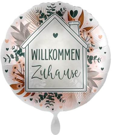 Folienballon * WILLKOMMEN ZUHAUSE * als Deko und Geschenk bei Wiederkehr und Genesung | Größe: 43cm | Partydeko Luftballon Ballon