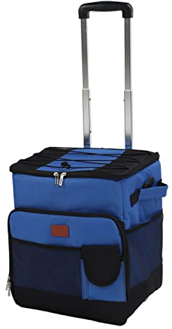 VBESTLIFE Bolsa Térmica con Ruedas Aislada, 35L Tela Oxford Papel de Aluminio Bolsa de Refrigeración con Ruedas Portátil Impermeable para Barbacoa Playa Verano Camping Picnics Senderismo