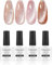 Vnicesli 4 Farben Glitzer Katzenauge Gel Nagellack Nude Rosa, Cat Eyes UV Shellac UV LED Nagelgel Maniküre für Nagelstudio DIY 10ml - Kit Nummer 19