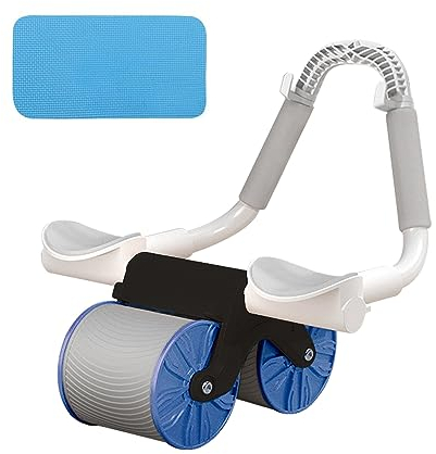 Abdominal Roller Wheel,Stabiler Doppelrädern Und Automatischem Rückprall,Automatische Rebound-Bauchrolle,Bauchroller Für Bauchmuskeltraining,Bauchroller Bauchmuskeltrainer (Blau)